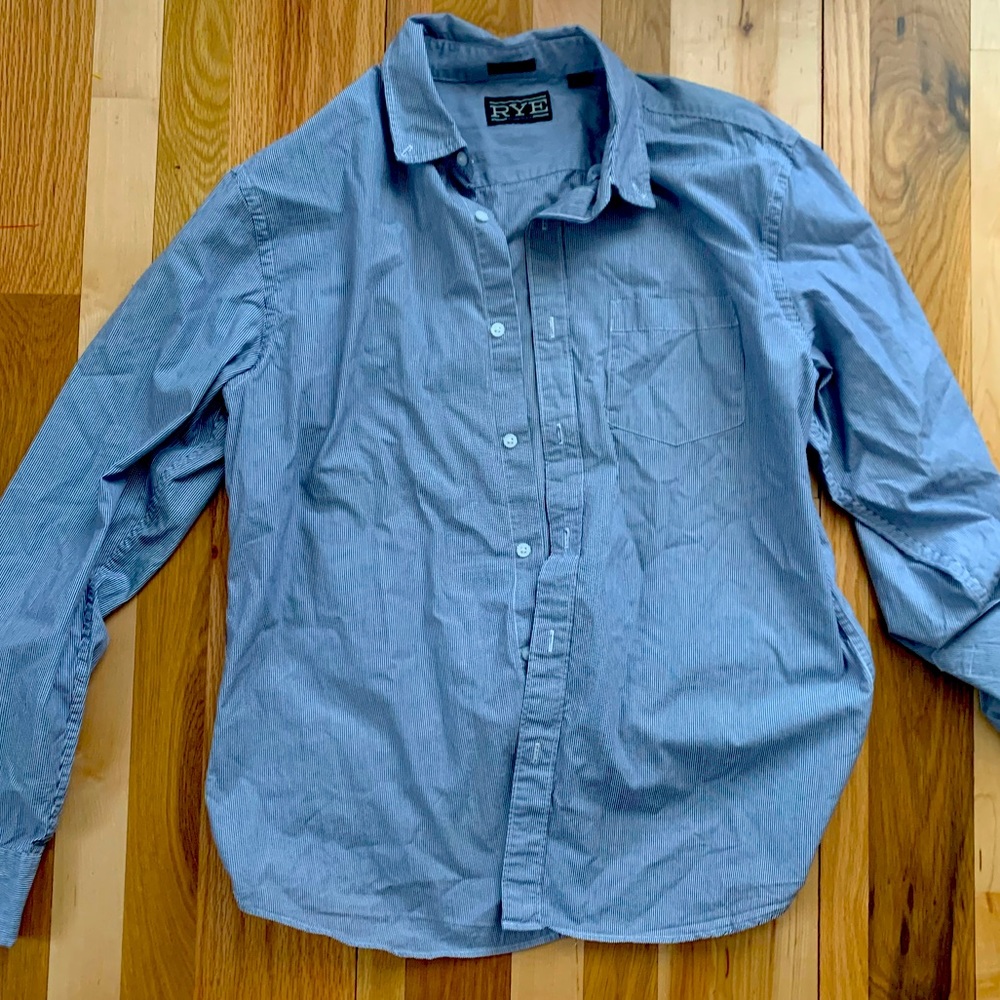Blue striped button up